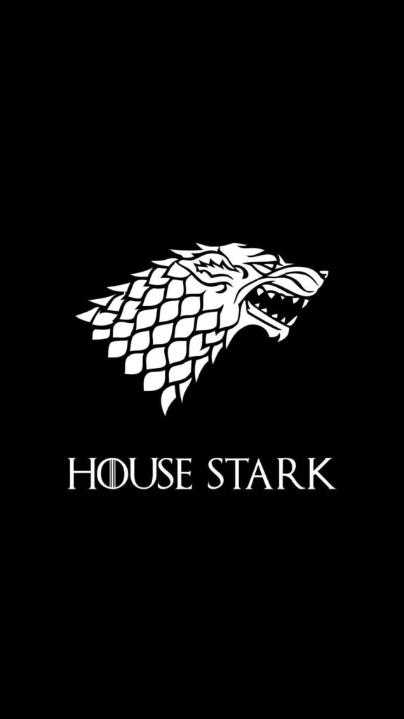Minimalist House Stark Phone Wallpaper with Direwolf Sigil