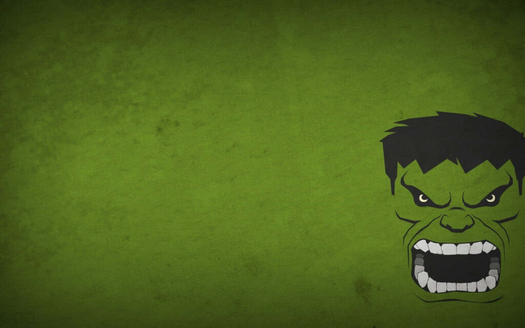 Minimalist Hulk Wallpaper: Iconic Angry Expression on Green Background
