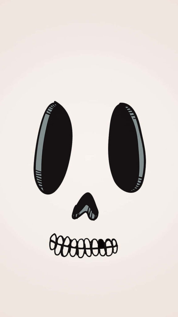 Minimalist Ghost Face Wallpaper: Playful & Clean Aesthetic Design