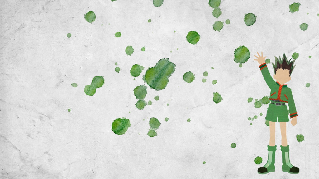 Hunter X Hunter Minimalist Wallpaper: Character with Green Splatters