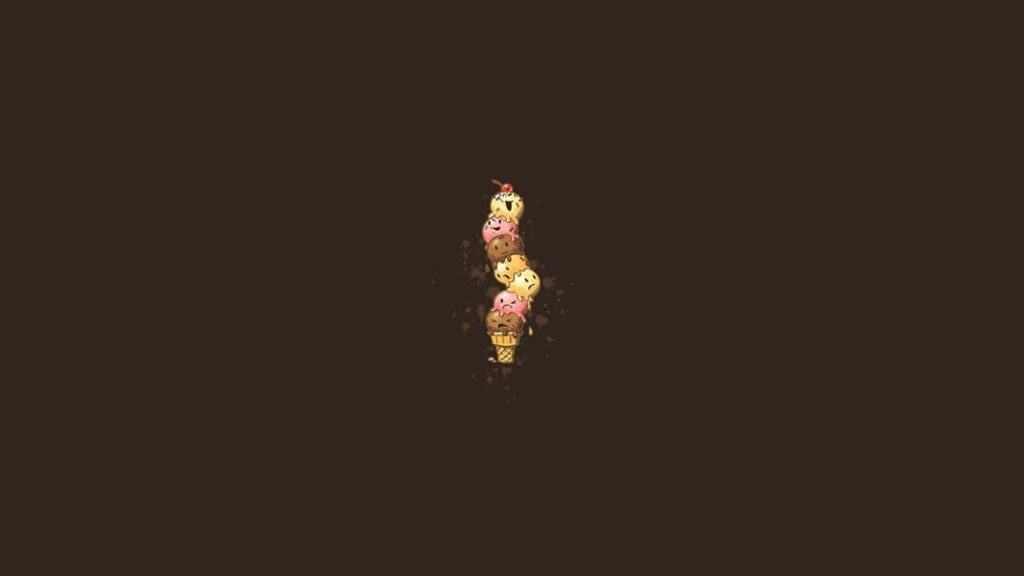 Charming Minimalist Ice Cream Wallpaper on Dark Background