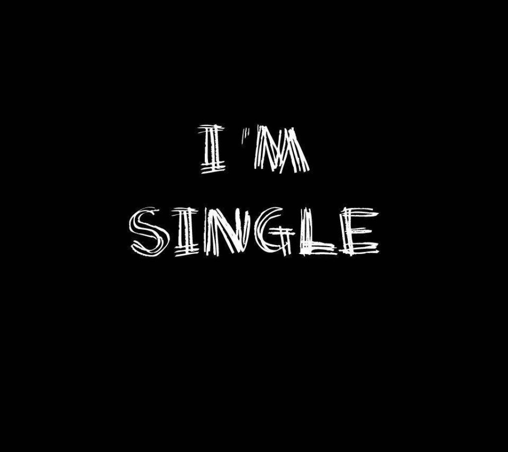 Minimalist I M SINGLE wallpaper white scribbled text on black background single status design