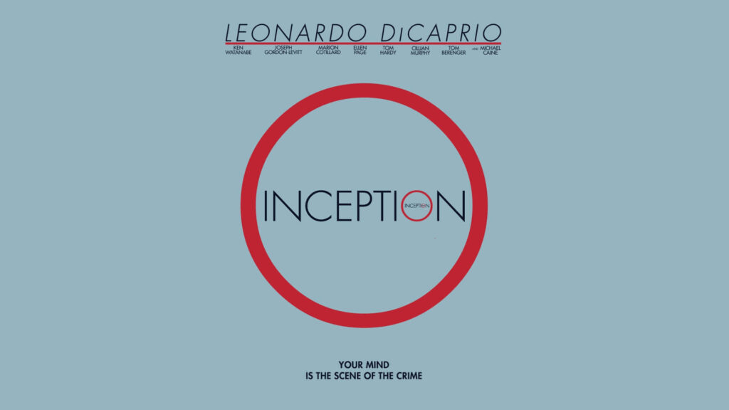 Minimalist Inception movie poster wallpaper with red ring Leo DiCaprio tagline Your mind crime