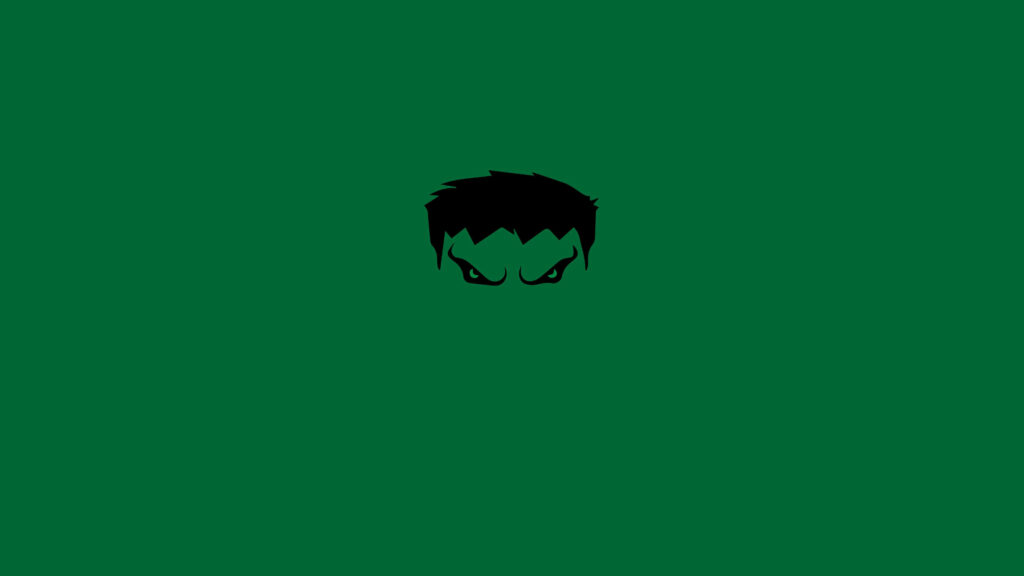 Minimalist Incredible Hulk Wallpaper: Bold Green Background Design