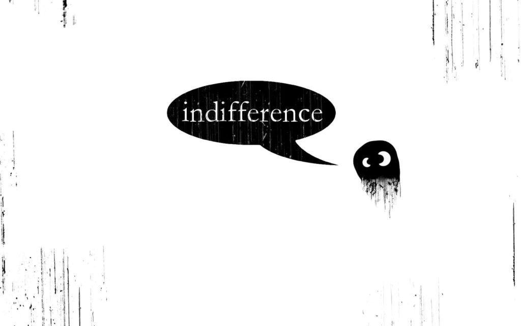 Minimalist Wallpaper with Abstract Ink Blot & Indifference Theme