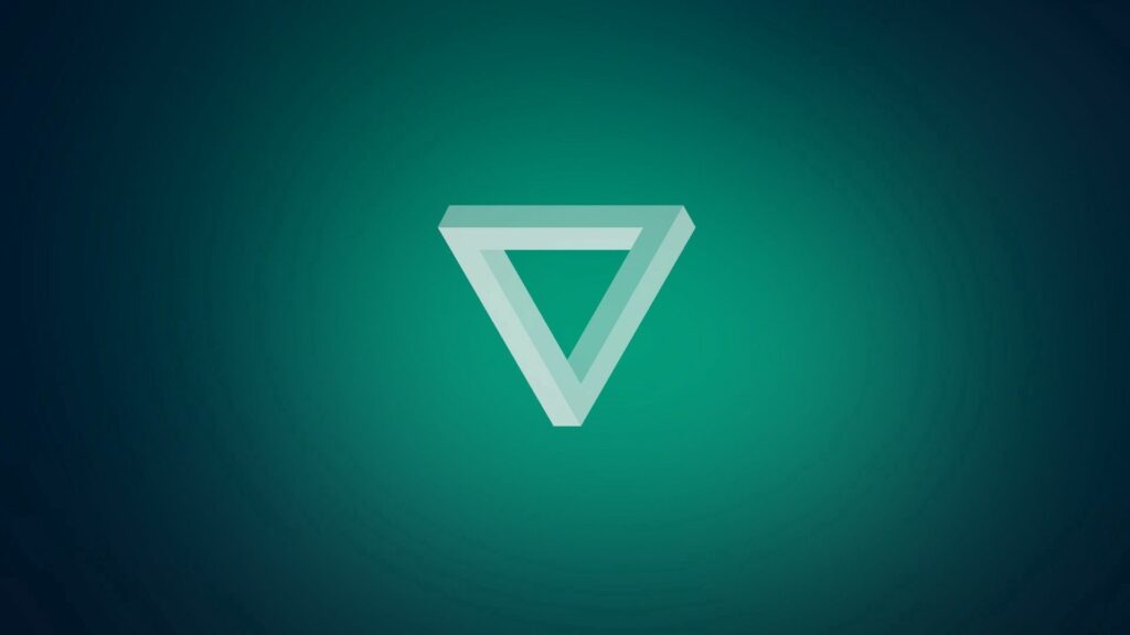 Minimalist Inverted Triangle Wallpaper: Green Gradient Design