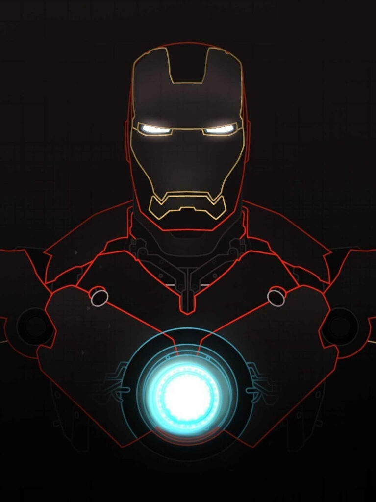 Minimalist Iron Man Wallpaper: Neon Red & Dark 4K Background Design