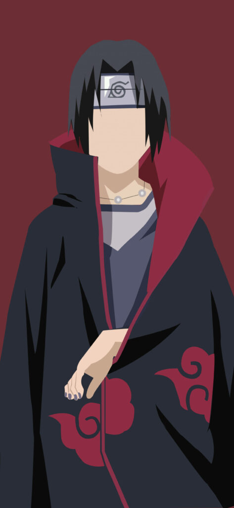 Itachi Uchiha Akatsuki Cloak Wallpaper – Minimalist Vector Design