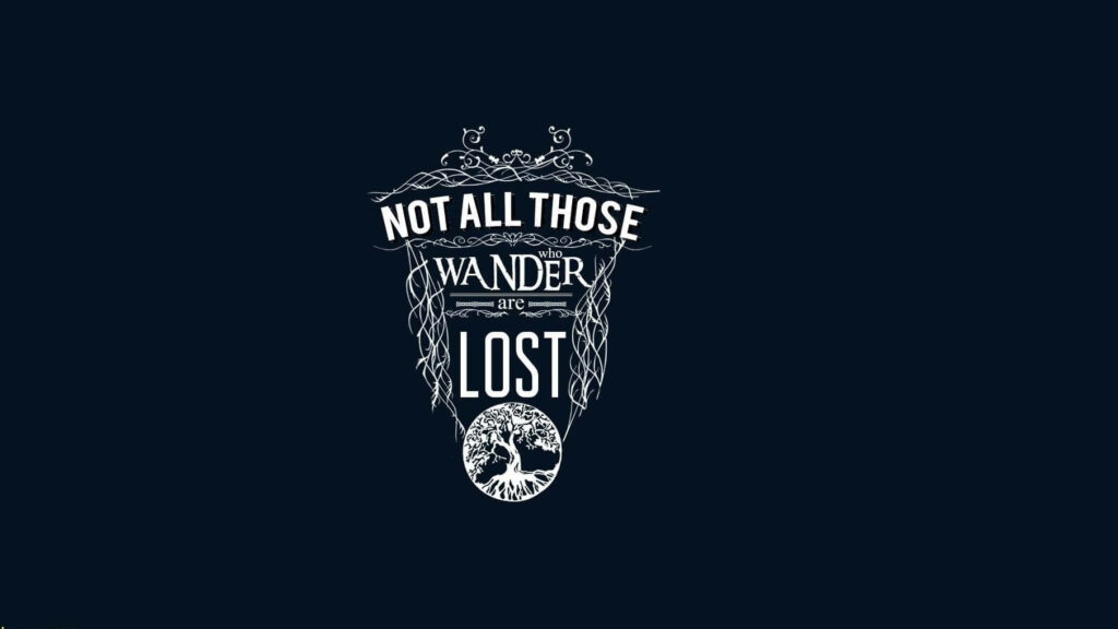 Elegant Minimalist Wallpaper: Tolkien Quote with Vine Design