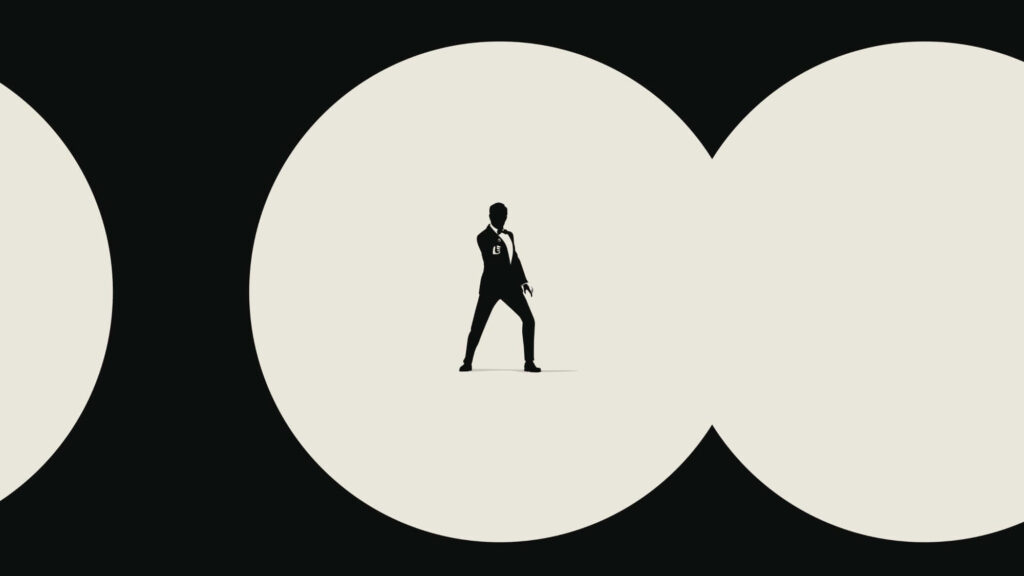 Minimalist James Bond Wallpaper: Iconic Spy in Gun Barrel Design
