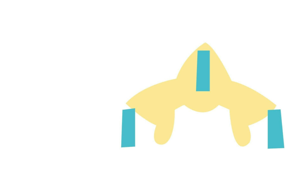 Minimalist Jirachi Wallpaper: Simple Design in Yellow & Blue