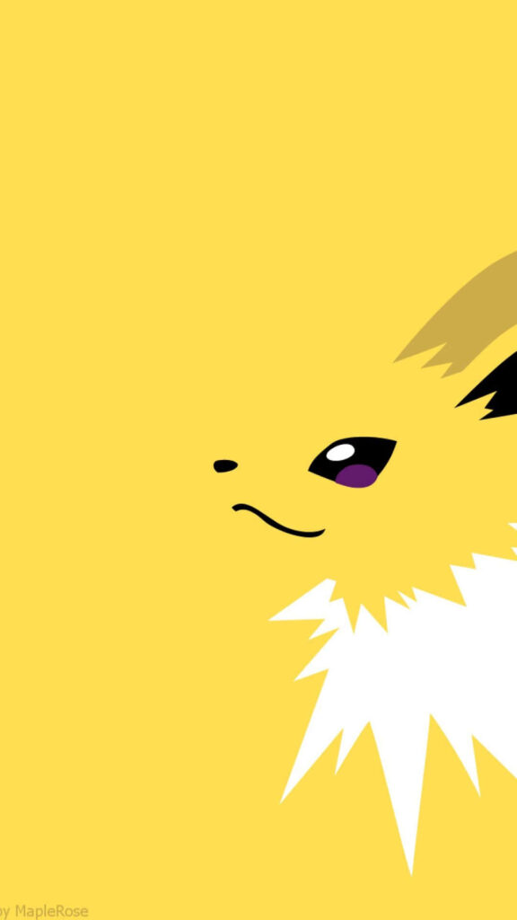 Minimalist Jolteon Mobile Wallpaper: Bold Yellow & White Design
