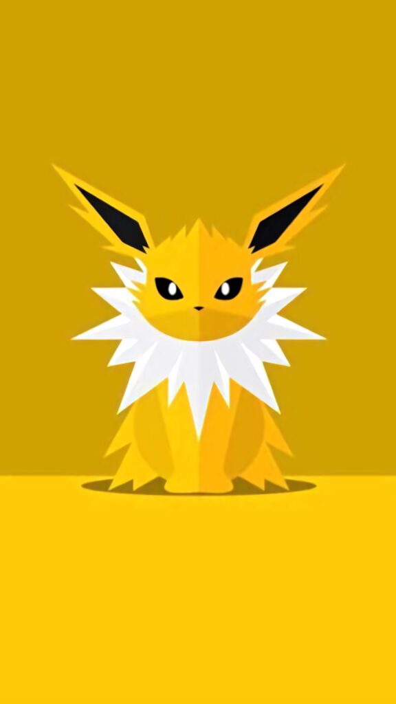 Minimalist Jolteon Wallpaper: Bright Yellow & Geometric Design