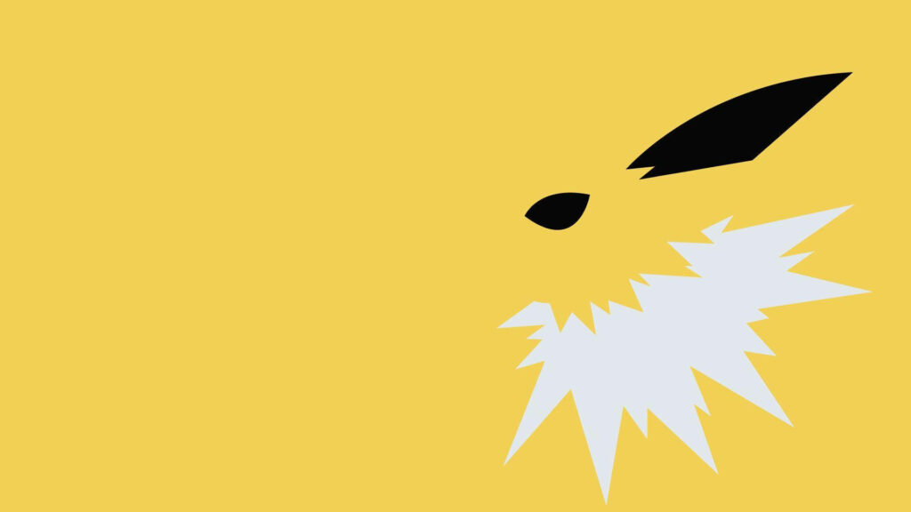 Minimalist Jolteon Wallpaper: Yellow Background & Stylish Design