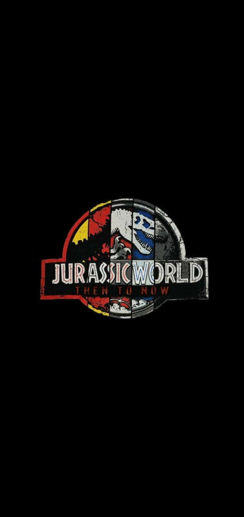 Minimalist Jurassic World Wallpaper: Iconic Logo with Bold Colors
