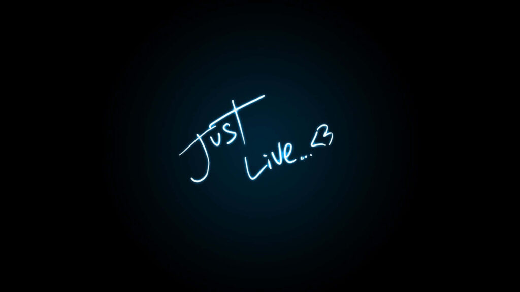 Just Live Neon Wallpaper: Minimalist Motivational Design