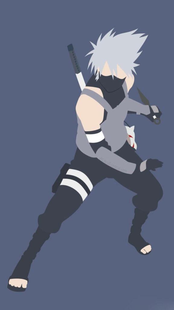 Minimalist Kakashi Wallpaper for iPhone: Sleek Vector Art