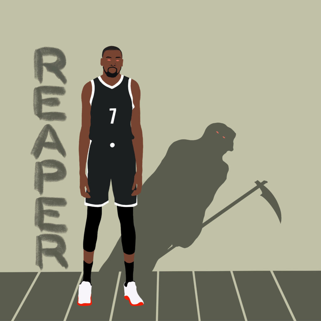 Minimalist Kevin Durant Wallpaper: Shadow Reaper Design