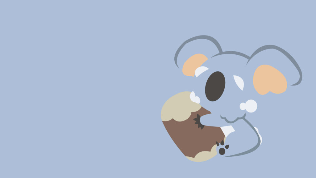 Minimalist Koala Wallpaper - Calming Blue Background Design