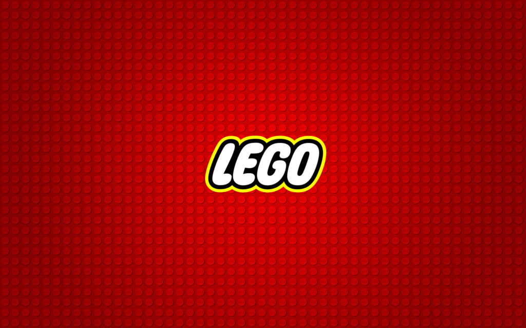 LEGO Logo Wallpaper: Minimalist Red Background with Dots Design