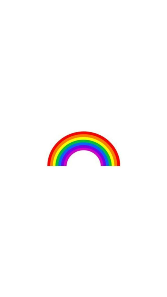 Minimalist White Wallpaper with Colorful Rainbow - LGBT Inclusive Design