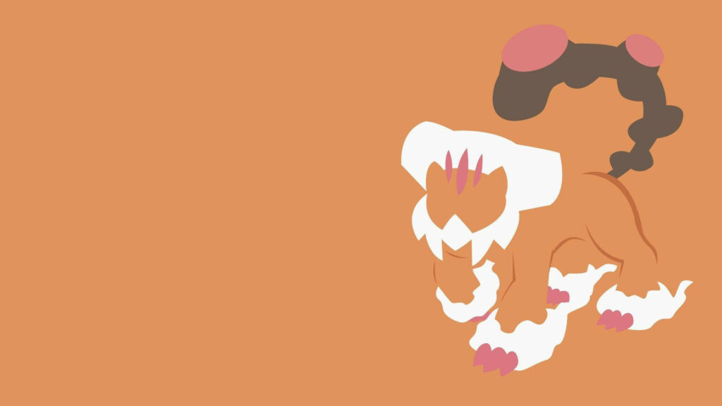 Minimalist Landorus Wallpaper on Orange Background - Clean Design
