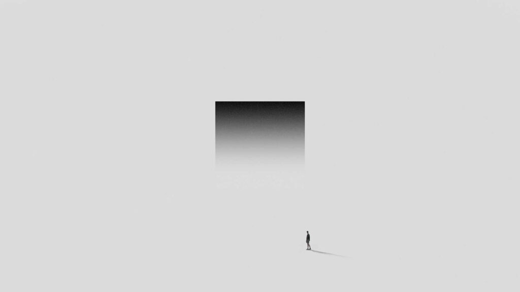 Minimalist Landscape Wallpaper: Serene Hues & Geometric Touch