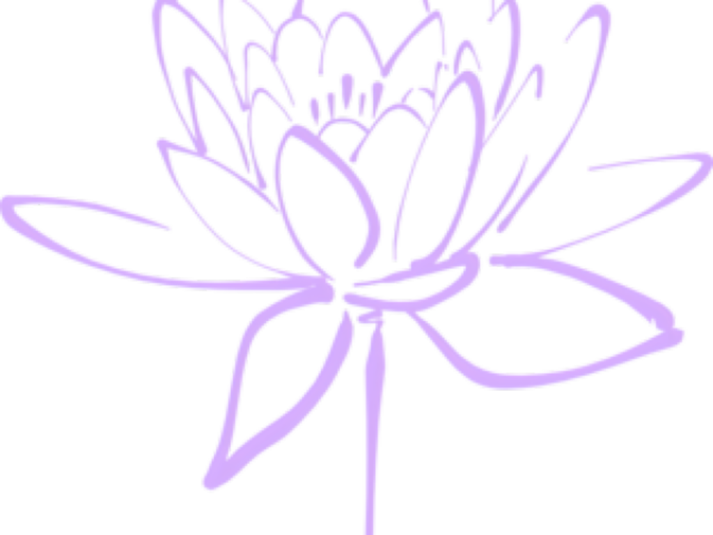 Minimalist Lavender Flower Outline Wallpaper on Transparent Background