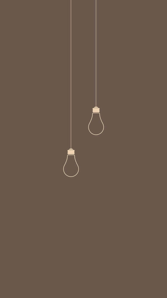 Minimalist Light Bulb Wallpaper on Solid Brown Background