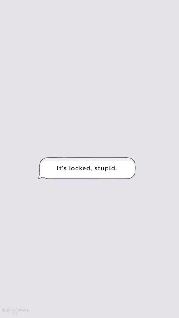 Minimalist Light Gray Wallpaper with 'It's Locked, Stupid' Bubble