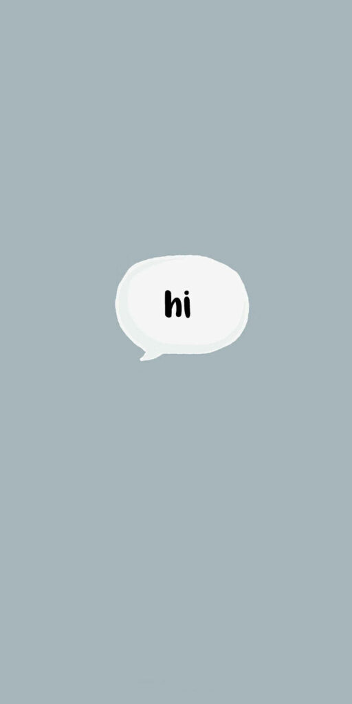 Minimalist Gray Wallpaper with 'hi' Speech Bubble Design