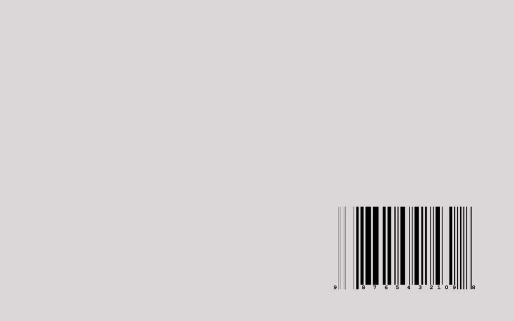 Minimalist Light Grey Wallpaper with Black Barcode - Modern Aesthetic