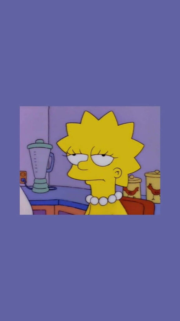 Minimalist Lisa Simpson Wallpaper: Disinterested Yellow Icon