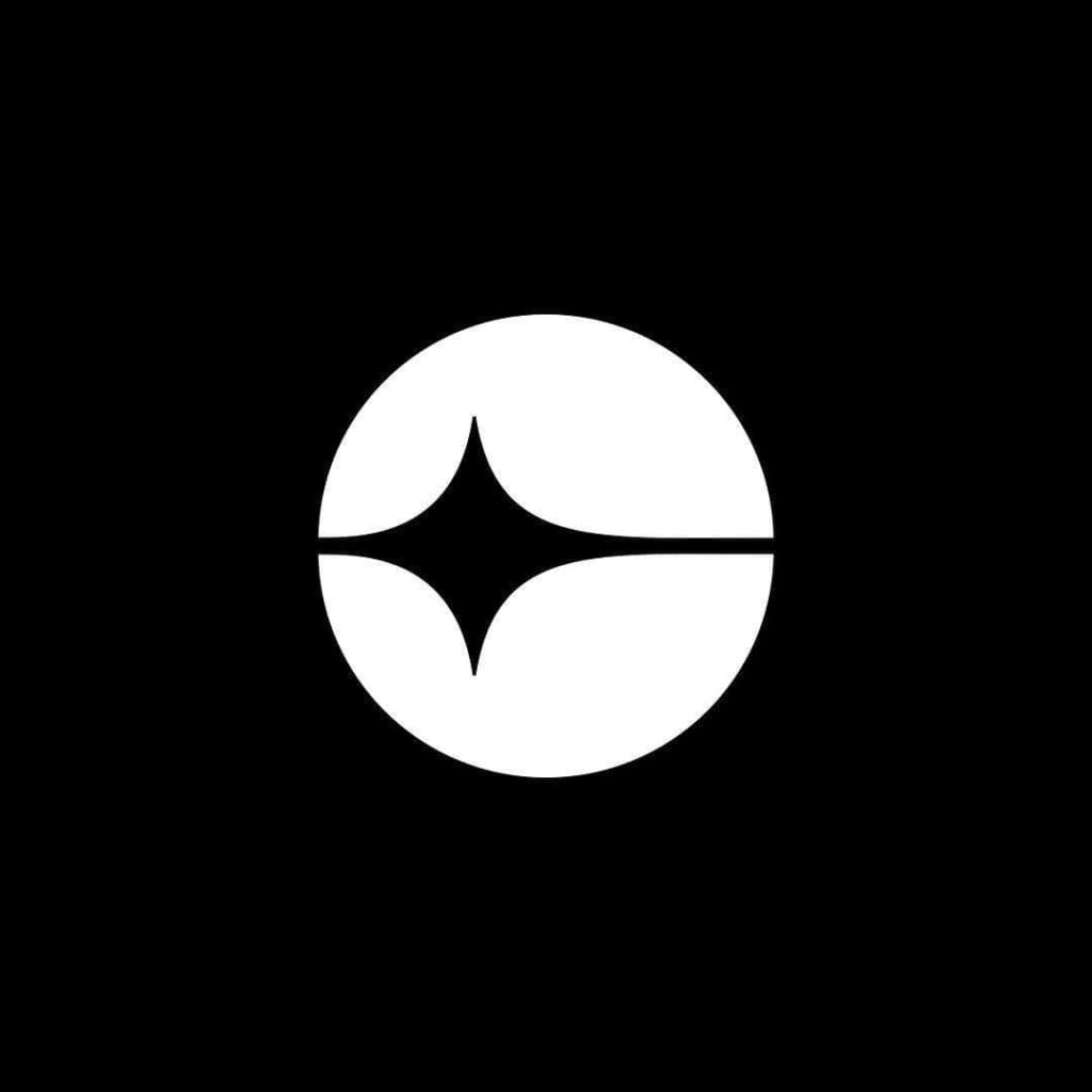 Minimalist Logo Wallpaper: Black Background with Geometric Design