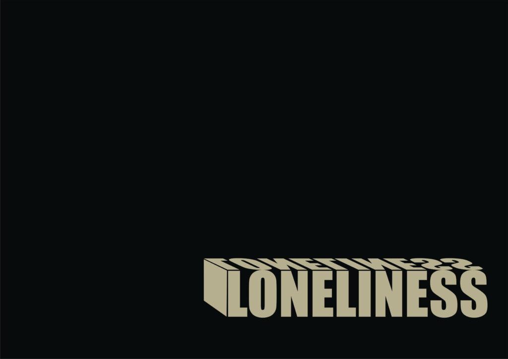 Minimalist Wallpaper: Bold 'LONELINESS' on Stark Black Background