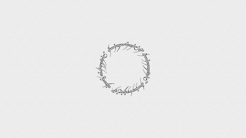 Minimalist Lord of the Rings Wallpaper: Elvish One Ring Design
