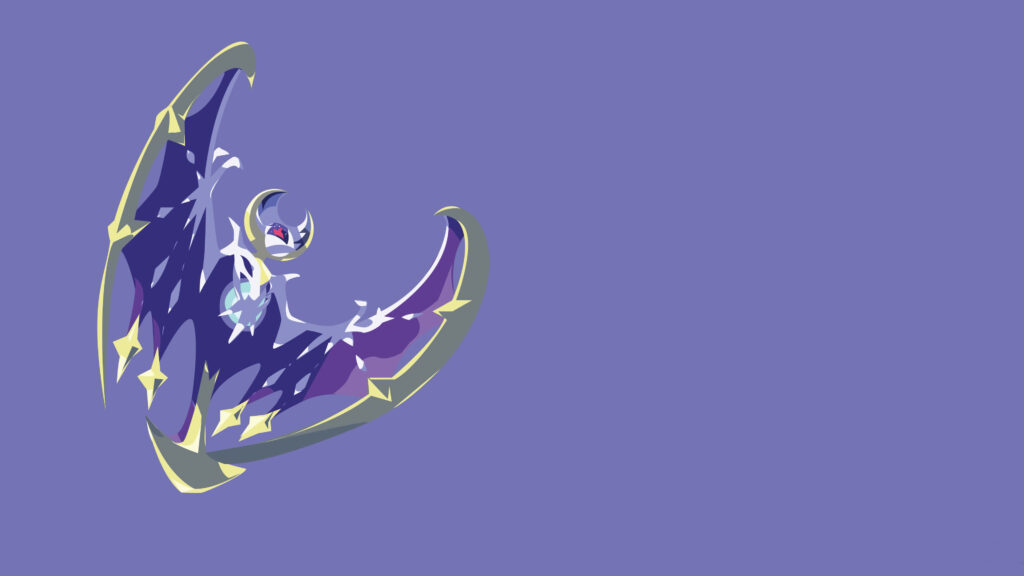 Minimalist Lunala Wallpaper - Pokémon Sun and Moon in Purple