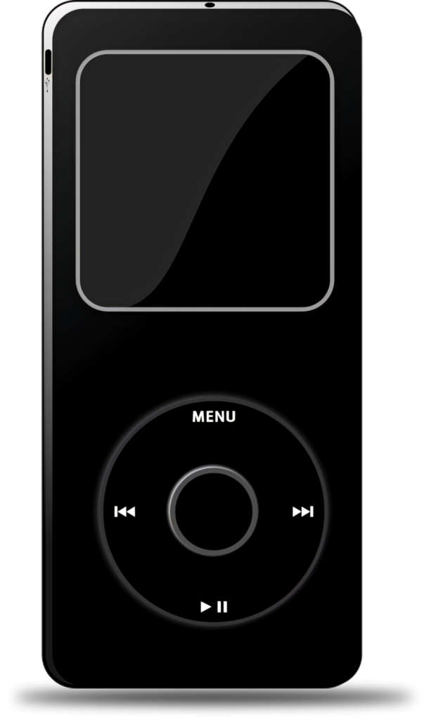 Minimalist MP3 Player Wallpaper: Sleek Black Design & Bright Display