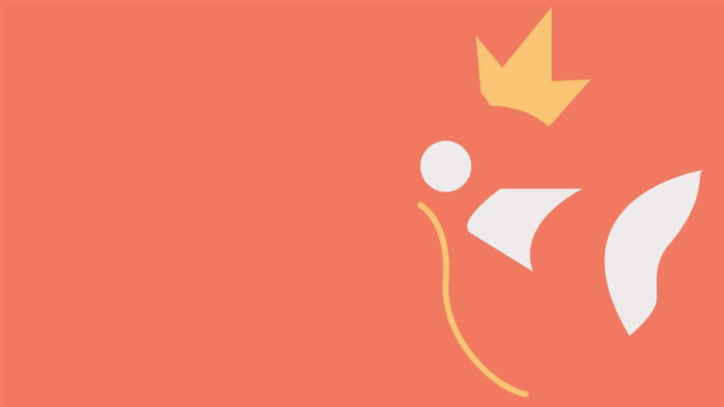 Minimalist Magikarp Desktop Wallpaper on Vibrant Orange Background