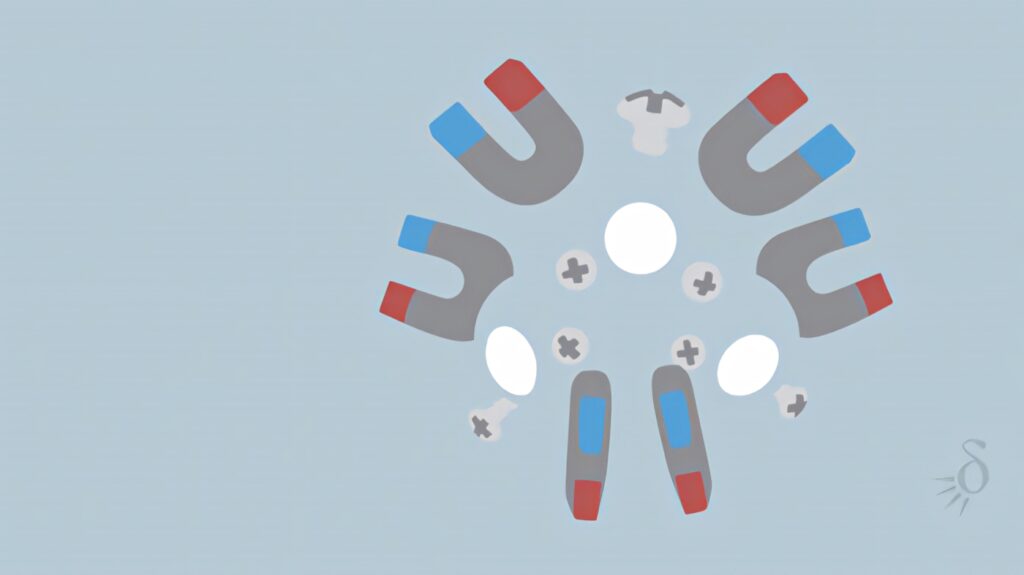 Minimalist Magneton Wallpaper: Stylish Vector Art on Light Blue