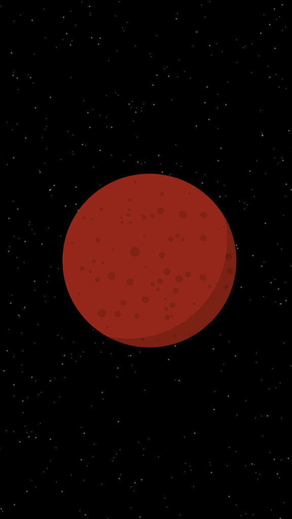 Minimalist Mars iPhone Wallpaper: Sleek Cosmic Red Planet Design