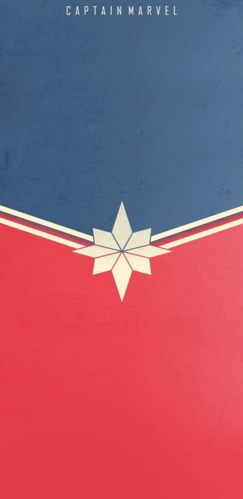 Iconic Minimalism: Embracing the Power of Captain Marvel in a Hala Starscape Wallpaper