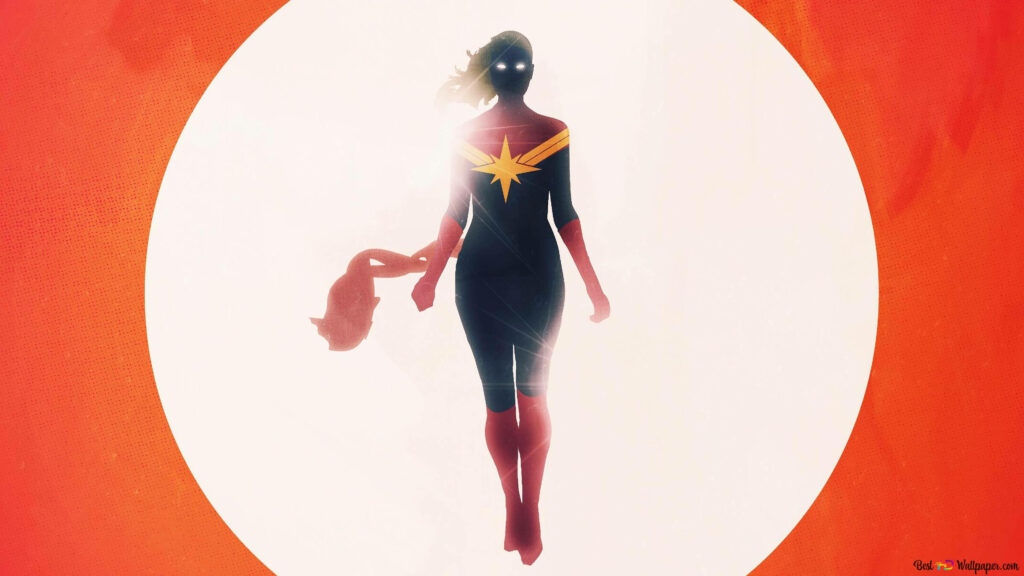 Minimalist Marvel Female Superhero Wallpaper with Bold Background