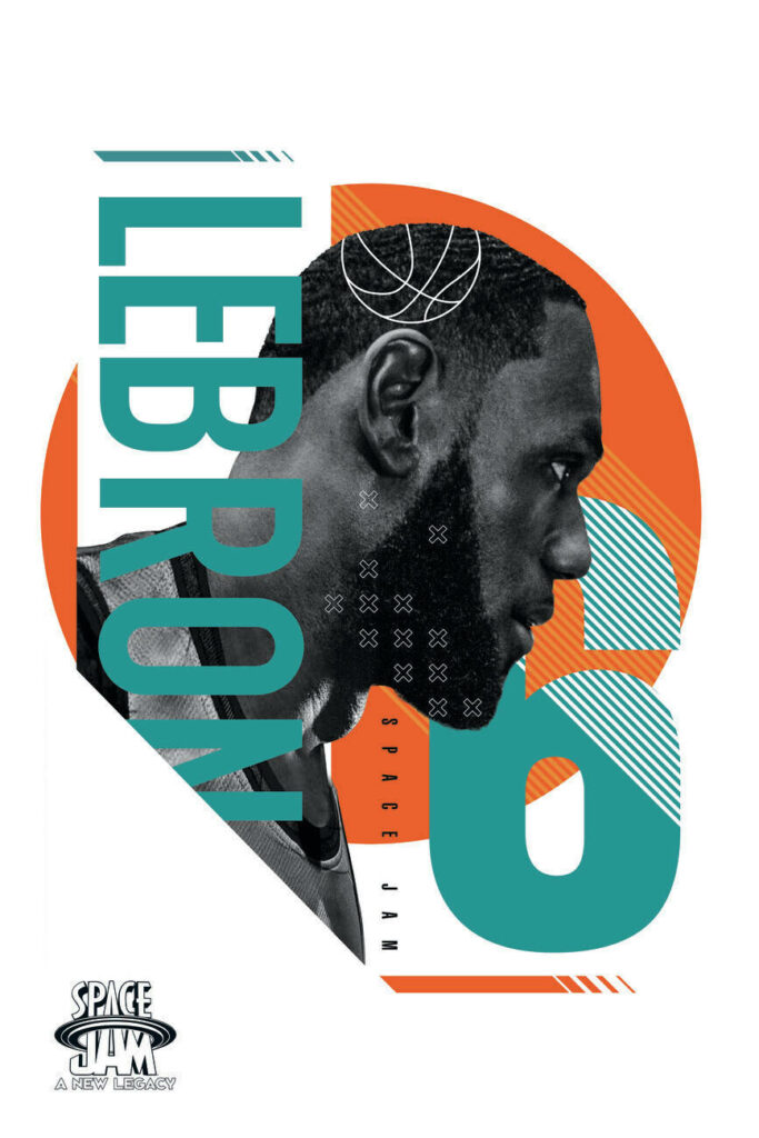 Boldly Breaking Boundaries: Lebron's Stellar Side Profile in Space Jam 2 Wallpaper