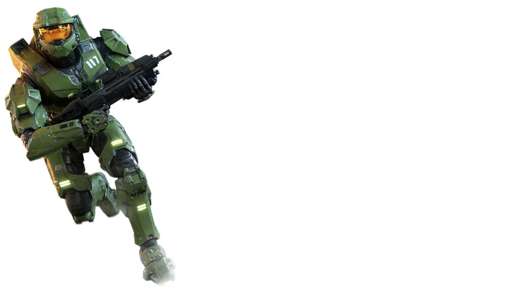 Minimalist Master Chief Wallpaper: Iconic Halo 3 Design on White