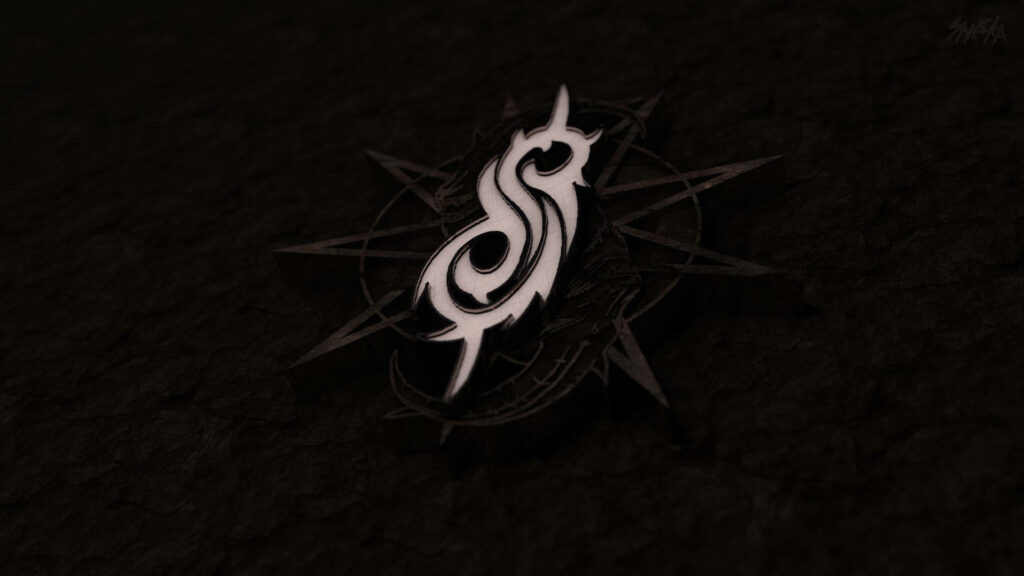 Solidly Minimal: A Sleek Slipknot 'S' Logo Wallpaper on Black Background