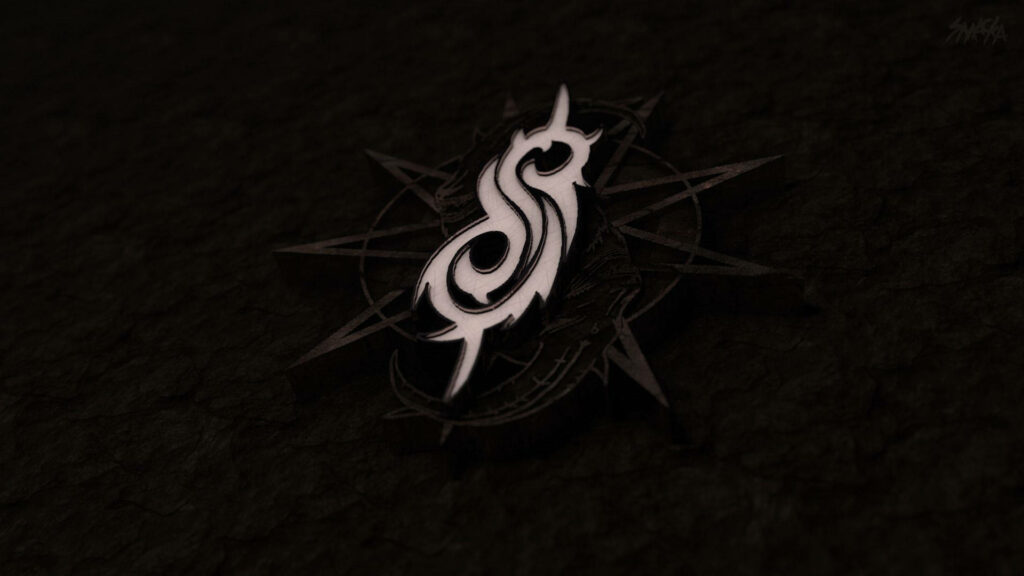 Slipknot tribal S logo 3D wallpaper dark textured background heavy metal design fans