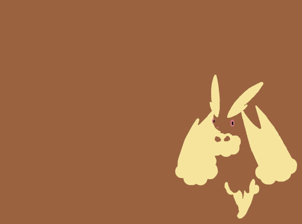 Minimalist Mega Lopunny Wallpaper on Brown Background