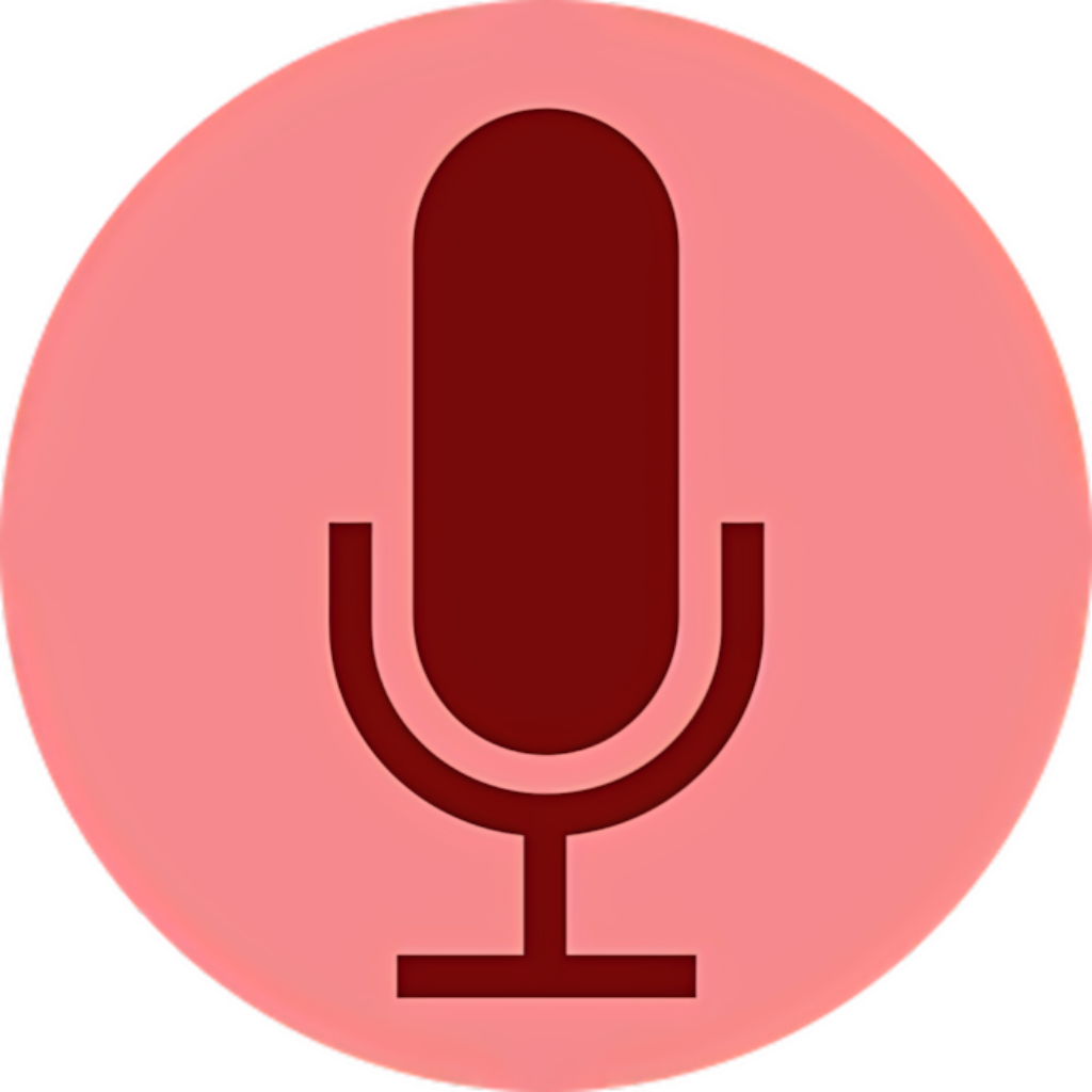 Minimalist Dark Red Microphone Icon Wallpaper for Music & Podcast Themes
