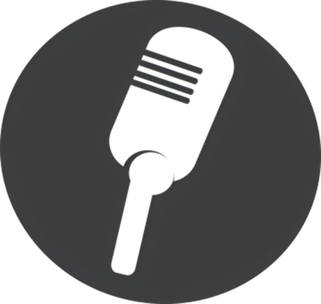 Minimalist Black Microphone Icon Wallpaper for Music & Podcasts